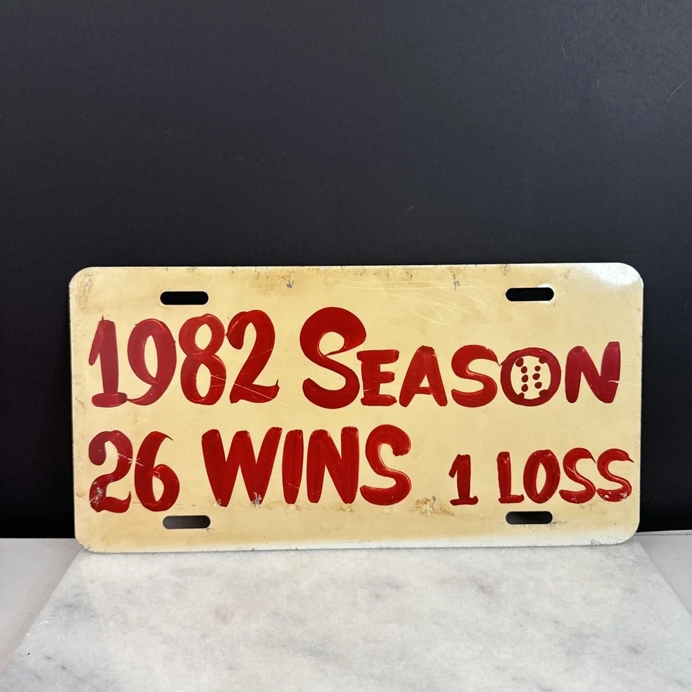 1982 Season Vintage License plate